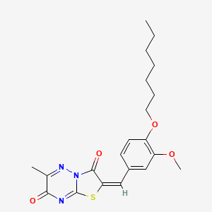 (2E)-2-[4-(heptyloxy)-3-methoxybenzylidene]-6-methyl-7H-[1,3]thiazolo[3,2-b][1,2,4]triazine-3,7(2H)-dione