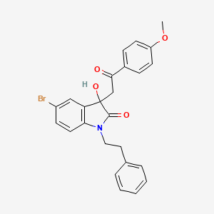 5-bromo-3-hydroxy-3-[2-(4-methoxyphenyl)-2-oxoethyl]-1-(2-phenylethyl)-1,3-dihydro-2H-indol-2-one