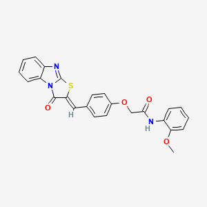 N-(2-methoxyphenyl)-2-{4-[(Z)-(3-oxo[1,3]thiazolo[3,2-a]benzimidazol-2(3H)-ylidene)methyl]phenoxy}acetamide