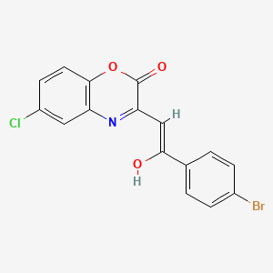 molecular formula C16H9BrClNO3 B11608815 (3E)-3-[2-(4-bromophenyl)-2-oxoethylidene]-6-chloro-3,4-dihydro-2H-1,4-benzoxazin-2-one 