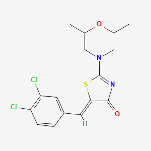 molecular formula C16H16Cl2N2O2S B11608862 (5Z)-5-(3,4-dichlorobenzylidene)-2-(2,6-dimethylmorpholin-4-yl)-1,3-thiazol-4(5H)-one 