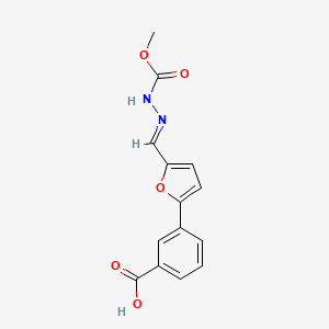 3-(5-{(E)-[2-(methoxycarbonyl)hydrazinylidene]methyl}furan-2-yl)benzoic acid