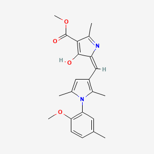 molecular formula C22H24N2O4 B11608876 methyl (5E)-5-{[1-(2-methoxy-5-methylphenyl)-2,5-dimethyl-1H-pyrrol-3-yl]methylidene}-2-methyl-4-oxo-4,5-dihydro-1H-pyrrole-3-carboxylate 