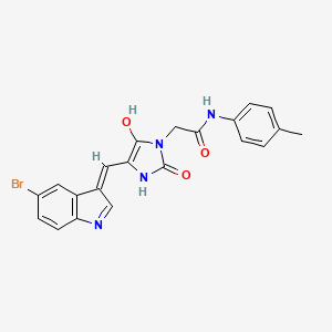 2-[(4E)-4-[(5-bromo-1H-indol-3-yl)methylidene]-2,5-dioxoimidazolidin-1-yl]-N-(4-methylphenyl)acetamide