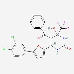 5-benzoyl-6-[5-(3,4-dichlorophenyl)-2-furyl]-4-hydroxy-4-(trifluoromethyl)tetrahydropyrimidin-2(1H)-one