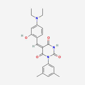 molecular formula C23H25N3O4 B11608899 (5E)-5-[4-(diethylamino)-2-hydroxybenzylidene]-1-(3,5-dimethylphenyl)pyrimidine-2,4,6(1H,3H,5H)-trione 