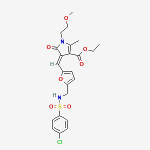 ethyl (4E)-4-{[5-({[(4-chlorophenyl)sulfonyl]amino}methyl)furan-2-yl]methylidene}-1-(2-methoxyethyl)-2-methyl-5-oxo-4,5-dihydro-1H-pyrrole-3-carboxylate