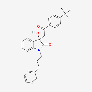 molecular formula C29H31NO3 B11608909 3-[2-(4-tert-butylphenyl)-2-oxoethyl]-3-hydroxy-1-(3-phenylpropyl)-1,3-dihydro-2H-indol-2-one 