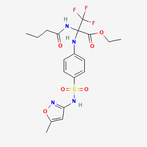 Ethyl 2-butyramido-3,3,3-trifluoro-2-[4-(5-methyl-3-isoxazolylsulfamoyl)anilino]propionate