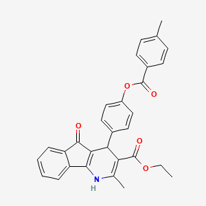 ethyl 2-methyl-4-(4-{[(4-methylphenyl)carbonyl]oxy}phenyl)-5-oxo-4,5-dihydro-1H-indeno[1,2-b]pyridine-3-carboxylate