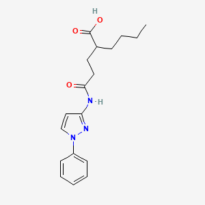 2-[3-Oxo-3-[(1-phenylpyrazol-3-yl)amino]propyl]hexanoic acid