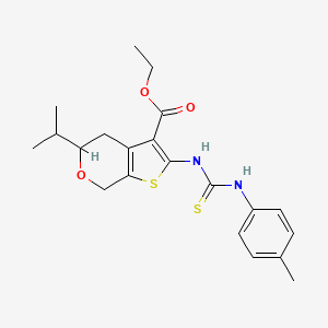 ethyl 2-{[(4-methylphenyl)carbamothioyl]amino}-5-(propan-2-yl)-4,7-dihydro-5H-thieno[2,3-c]pyran-3-carboxylate