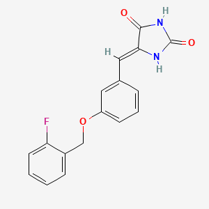 (5Z)-5-{3-[(2-fluorobenzyl)oxy]benzylidene}imidazolidine-2,4-dione