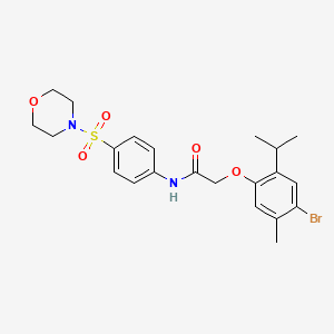 2-[4-bromo-5-methyl-2-(propan-2-yl)phenoxy]-N-[4-(morpholin-4-ylsulfonyl)phenyl]acetamide