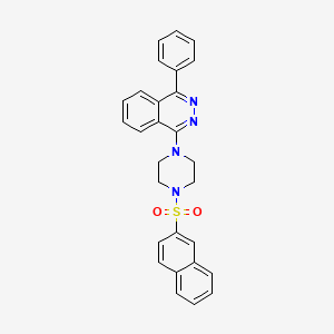 molecular formula C28H24N4O2S B11608972 1-(2-Naphthylsulfonyl)-4-(4-phenylphthalazinyl)piperazine 