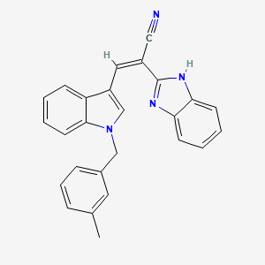 molecular formula C26H20N4 B11608977 (2Z)-2-(1H-benzimidazol-2-yl)-3-[1-(3-methylbenzyl)-1H-indol-3-yl]prop-2-enenitrile 