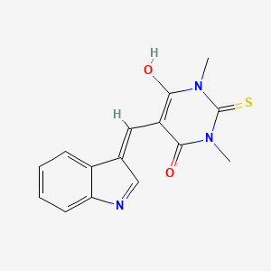 molecular formula C15H13N3O2S B11608983 5-(1H-Indol-3-ylmethylene)-1,3-dimethyl-2-thioxo-dihydro-pyrimidine-4,6-dione 