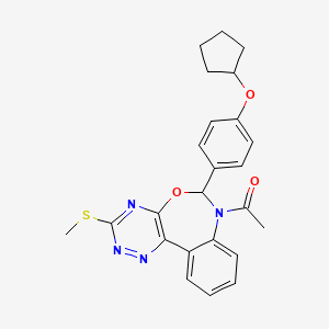 1-{6-[4-(cyclopentyloxy)phenyl]-3-(methylsulfanyl)[1,2,4]triazino[5,6-d][3,1]benzoxazepin-7(6H)-yl}ethanone