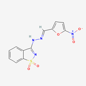 3-{(2E)-2-[(5-nitrofuran-2-yl)methylidene]hydrazinyl}-1,2-benzothiazole 1,1-dioxide