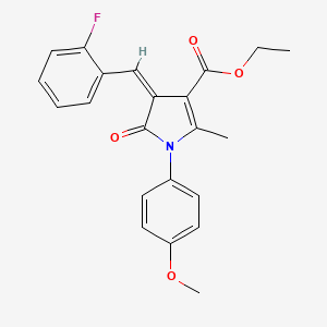 molecular formula C22H20FNO4 B11609003 ethyl (4Z)-4-(2-fluorobenzylidene)-1-(4-methoxyphenyl)-2-methyl-5-oxo-4,5-dihydro-1H-pyrrole-3-carboxylate 