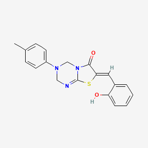 (7Z)-7-(2-hydroxybenzylidene)-3-(4-methylphenyl)-3,4-dihydro-2H-[1,3]thiazolo[3,2-a][1,3,5]triazin-6(7H)-one