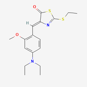 molecular formula C17H22N2O2S2 B11609011 (4Z)-4-[4-(diethylamino)-2-methoxybenzylidene]-2-(ethylsulfanyl)-1,3-thiazol-5(4H)-one 