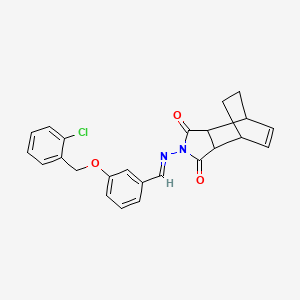 2-{[(E)-{3-[(2-chlorobenzyl)oxy]phenyl}methylidene]amino}-3a,4,7,7a-tetrahydro-1H-4,7-ethanoisoindole-1,3(2H)-dione