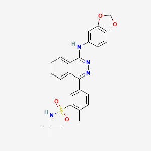 molecular formula C26H26N4O4S B11609047 5-[4-(1,3-benzodioxol-5-ylamino)phthalazin-1-yl]-N-tert-butyl-2-methylbenzenesulfonamide 