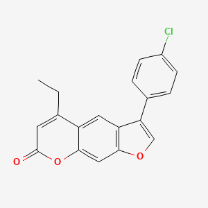 molecular formula C19H13ClO3 B11609059 3-(4-chlorophenyl)-5-ethyl-7H-furo[3,2-g]chromen-7-one 