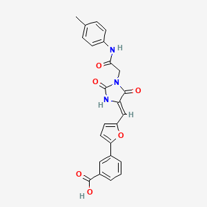 3-{5-[(Z)-(1-{2-[(4-methylphenyl)amino]-2-oxoethyl}-2,5-dioxoimidazolidin-4-ylidene)methyl]furan-2-yl}benzoic acid