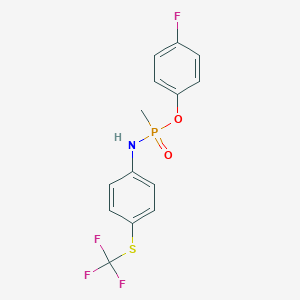 molecular formula C14H12F4NO2PS B11609086 4-fluorophenyl P-methyl-N-{4-[(trifluoromethyl)sulfanyl]phenyl}phosphonamidate 