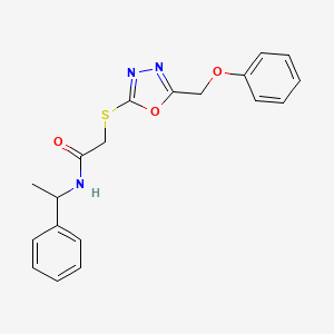 2-{[5-(phenoxymethyl)-1,3,4-oxadiazol-2-yl]sulfanyl}-N-(1-phenylethyl)acetamide