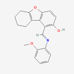 1-{[(2-Methoxyphenyl)imino]methyl}-6,7,8,9-tetrahydrodibenzo[B,D]furan-2-OL