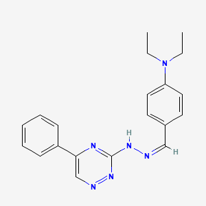 molecular formula C20H22N6 B11609133 N,N-diethyl-4-{(Z)-[2-(5-phenyl-1,2,4-triazin-3-yl)hydrazinylidene]methyl}aniline 