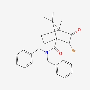 molecular formula C25H28BrNO2 B11609164 N,N-dibenzyl-2-bromo-4,7,7-trimethyl-3-oxobicyclo[2.2.1]heptane-1-carboxamide 