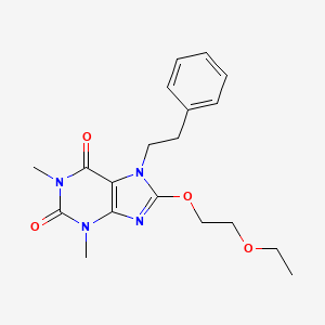 molecular formula C19H24N4O4 B11609174 8-(2-Ethoxy-ethoxy)-1,3-dimethyl-7-phenethyl-3,7-dihydro-purine-2,6-dione CAS No. 476480-66-7