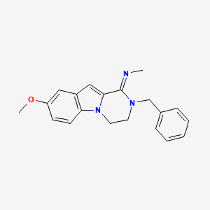 molecular formula C20H21N3O B11609241 N-[(1Z)-2-benzyl-8-methoxy-3,4-dihydropyrazino[1,2-a]indol-1(2H)-ylidene]methanamine 