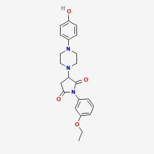 molecular formula C22H25N3O4 B11609303 1-(3-Ethoxyphenyl)-3-[4-(4-hydroxyphenyl)piperazin-1-yl]pyrrolidine-2,5-dione 