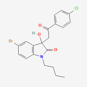 5-bromo-1-butyl-3-[2-(4-chlorophenyl)-2-oxoethyl]-3-hydroxy-1,3-dihydro-2H-indol-2-one