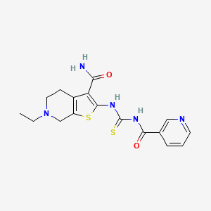 6-Ethyl-2-{[(pyridin-3-ylcarbonyl)carbamothioyl]amino}-4,5,6,7-tetrahydrothieno[2,3-c]pyridine-3-carboxamide