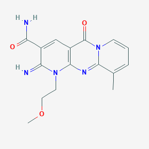 6-Imino-7-(2-methoxyethyl)-11-methyl-2-oxo-1,7,9-triazatricyclo[8.4.0.0^{3,8}]tetradeca-3(8),4,9,11,13-pentaene-5-carboxamide