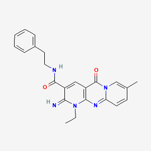 7-ethyl-6-imino-13-methyl-2-oxo-N-(2-phenylethyl)-1,7,9-triazatricyclo[8.4.0.03,8]tetradeca-3(8),4,9,11,13-pentaene-5-carboxamide