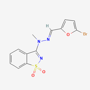 molecular formula C13H10BrN3O3S B11609353 5-Bromo-2-furaldehyde (1,1-dioxido-1,2-benzisothiazol-3-yl)(methyl)hydrazone 