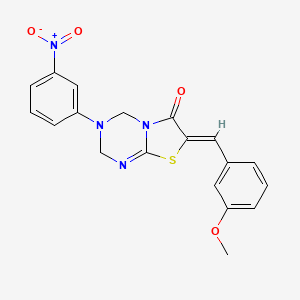 (7Z)-7-(3-methoxybenzylidene)-3-(3-nitrophenyl)-3,4-dihydro-2H-[1,3]thiazolo[3,2-a][1,3,5]triazin-6(7H)-one