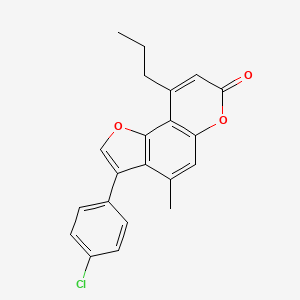 molecular formula C21H17ClO3 B11609380 3-(4-chlorophenyl)-4-methyl-9-propyl-7H-furo[2,3-f]chromen-7-one 