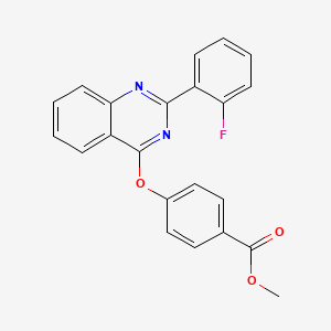 molecular formula C22H15FN2O3 B11609391 Methyl 4-{[2-(2-fluorophenyl)quinazolin-4-yl]oxy}benzoate 