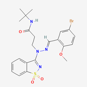 3-[(2E)-2-(5-bromo-2-methoxybenzylidene)-1-(1,1-dioxido-1,2-benzothiazol-3-yl)hydrazinyl]-N-tert-butylpropanamide