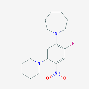 1-[2-Fluoro-4-nitro-5-(piperidin-1-yl)phenyl]azepane