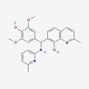 7-[(4-Hydroxy-3,5-dimethoxyphenyl)[(6-methylpyridin-2-YL)amino]methyl]-2-methylquinolin-8-OL