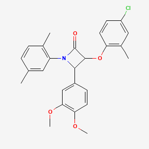 3-(4-Chloro-2-methylphenoxy)-4-(3,4-dimethoxyphenyl)-1-(2,5-dimethylphenyl)azetidin-2-one